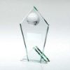 Picture of Jade Glass Pointed Plaque With Half Panelled Ball - 5.75in
